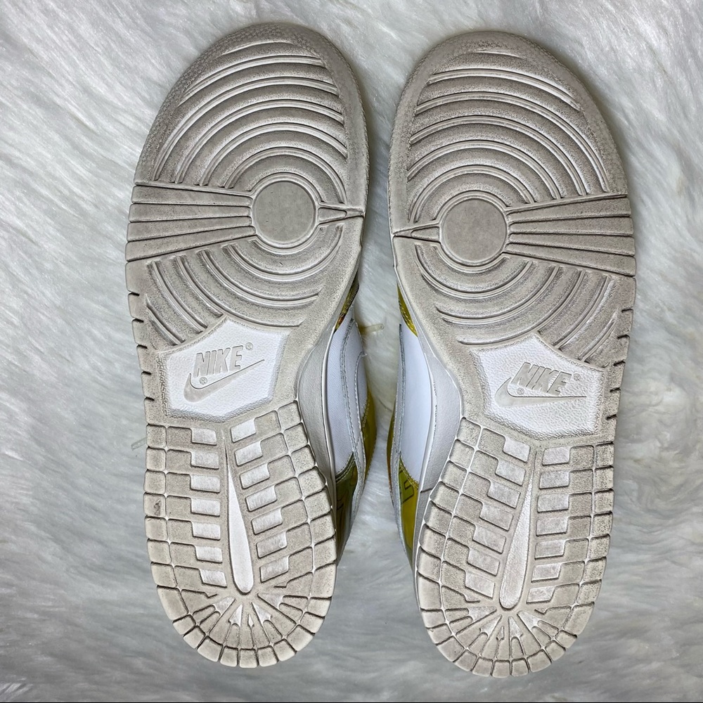 VTG NIKE Dunk Low Pro SB White/Yellow DE LA SOUL 2005 DJ Rectangle pre-owned 10 - Picture 7 of 10